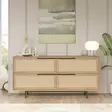 Walnut Oak Konsoli - 100% Melamiinipinnoitettu Lastulevy, 18 mm, 160x74,3x44,5 cm, Metallijalat, 2 Pakkausta - Lipastot ja senkit - 8684282369073 - 3
