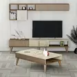 Walnut Travertine Olohuoneen Kalustesetti - 100% Melamiinipinnoitettu Lastulevy - TV-taso, Hylly, Sohvapöytä - Huonekalut - 8684283020843 - 2