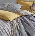 Yhden hengen pussilakanasetti Ranforce, harmaa sinapinkeltainen valkoinen, 160 x 220 cm, pehmeä, helppohoitoinen - Lakanat ja tyynyliinat - 8682870695863 - 2