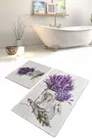 Ylellinen Kylpyhuonemattosetti 2-osainen - Antibakteerinen, Liukumaton, Konepestävä, 100% Polyesteri, 50x60cm & 60x100cm - Kylpyhuonematot ja kosteantilan matot - 8681875897913 - 2