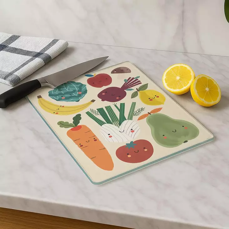 100% Karkaistu Lasi Leikkuulauta, Antibakteerinen, Helppo Puhdistaa, Liukumaton, 30x40 cm, Ei Astianpesukoneeseen - Keittiötyövälineet - 8684283732463 - 1