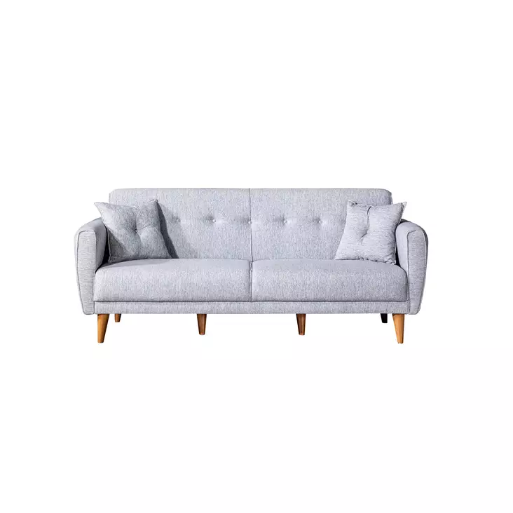 3-istuttava vuodesohva, harmaa, 205 cm leveä, kestävä, mukava - Vuodesohvat - 8681875323863 - 1