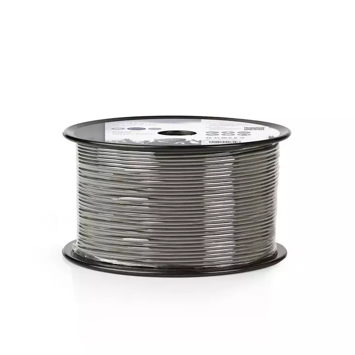 Audiokaapeli | 2 x 0.16 mm² | Kupari | 100 m | Pyöreä | PVC | Tummanharmaa | Kela - Audiokaapelit - 5412810296293 - 1