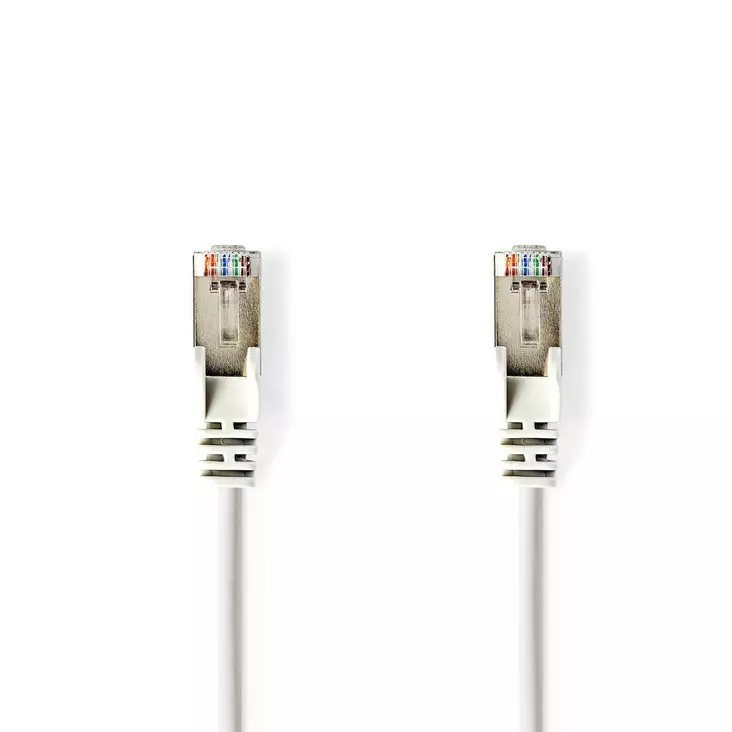 CAT5e verkkokaapeli | SF/UTP | RJ45 uros | RJ45 uros | 20.0 m | Pyöreä | PVC | Valkoinen | Muovipussi - Tietokone ja verkko - 5412810276653 - 1