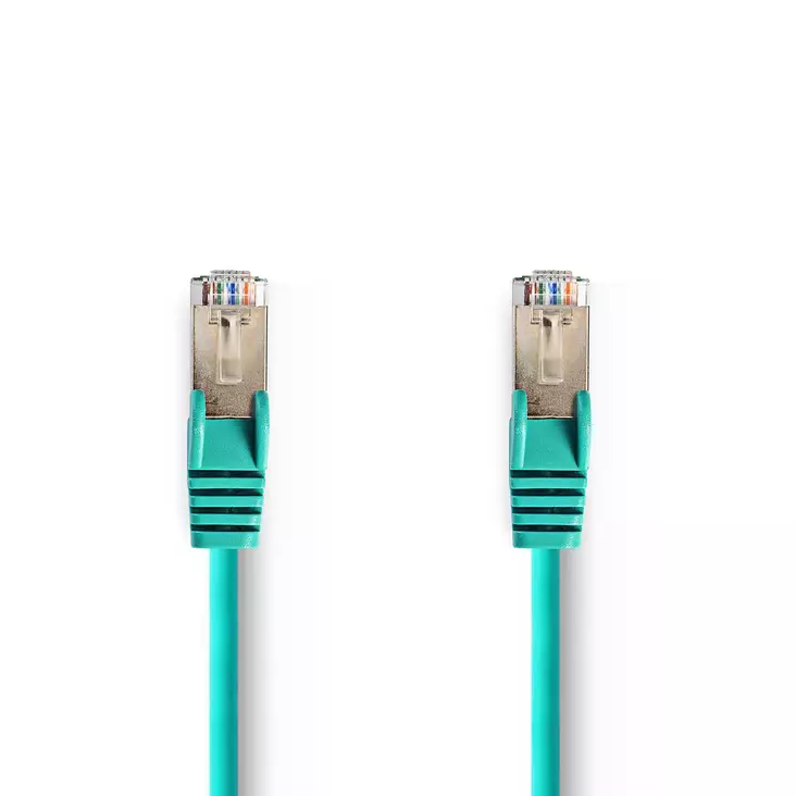 CAT5e verkkokaapeli | SF/UTP | RJ45 uros | RJ45 uros | 3.00 m | Pyöreä | PVC | Vihreä | Muovipussi - Tietokone ja verkko - 5412810275953 - 1