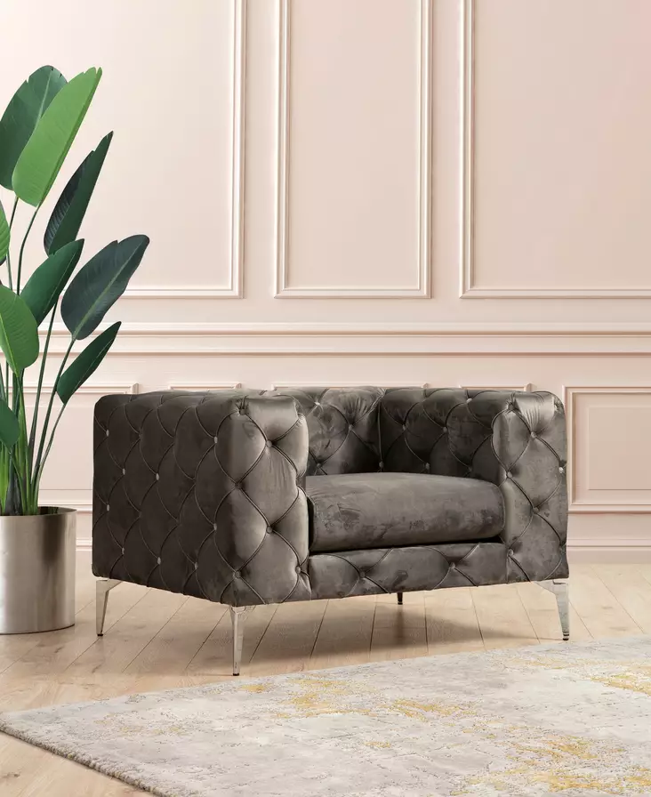 Nojatuoli, antrasiitti, 108 cm leveä, ylellinen, mukava - Nojatuolit - 8683342445733 - 1