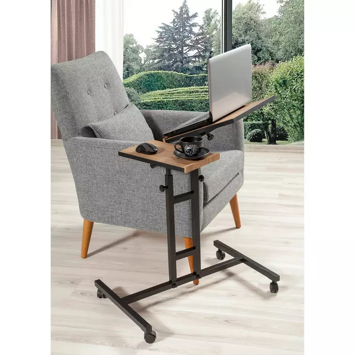 Säädettävä Kannettavan Tietokoneen Työpöytä - Atlantic Pine Black - 100% Melamiinipinnoitettu - Monikäyttöinen ja Kestävä - Työpöydät - 8681875775013 - 1