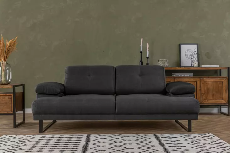 2-istuttava vuodesohva, antrasiitti, 199 cm x 99 cm x 83 cm, kestävä, mukava - Vuodesohvat - 8683342766623 - 1