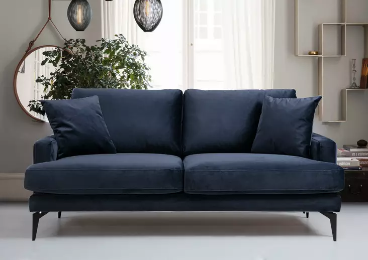 2-istuttava sohva, laivastonsininen, 175 cm x 90 cm x 88 cm, kestävä, mukava, tyylikäs - Sohvat - 8681875774443 - 1