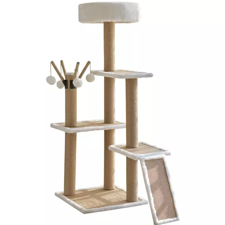 FunPet White 120 cm kiipeilypuu - Kiipeilypuut ja raapimatolpat - 6438014306193 - 1