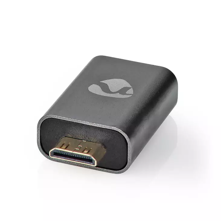 HDMI -sovitin | HDMI Mini / HDMI uros | HDMI Ulostulo | Kullattu | Suora | Alumiini | Gun Metal Harmaa | 1 kpl | Laatikko kannella ja ikkunalla - Videoliittimet ja plugit - 5412810332953 - 1