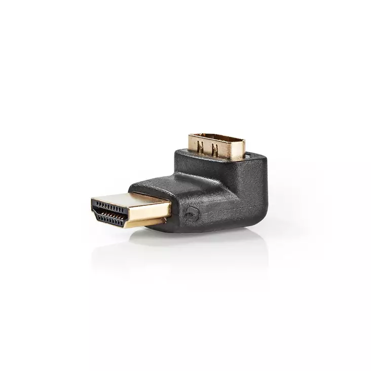 HDMI -sovitin | HDMI liitin | HDMI Ulostulo | Kullattu | Kulma, 270 ° | ABS-Muovi | Musta | 1 kpl | Laatikko - Videoliittimet ja plugit - 5412810289943 - 1