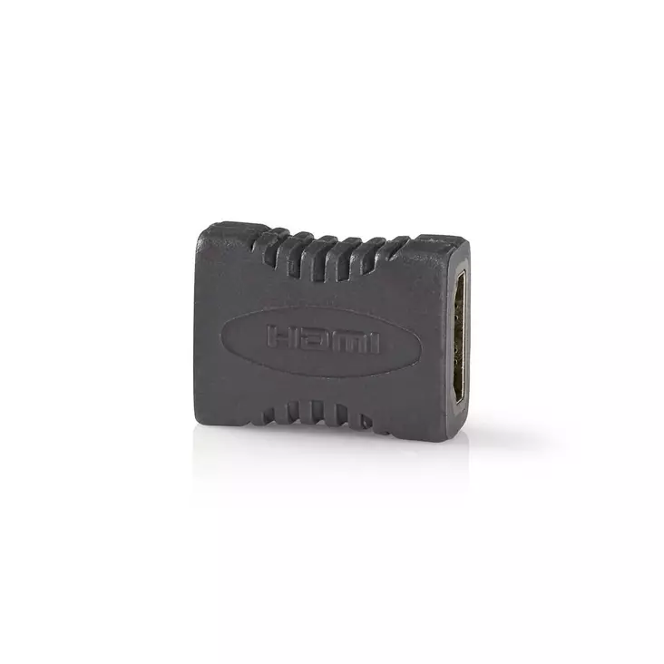 HDMI -sovitin | HDMI Ulostulo | HDMI Ulostulo | Kullattu | Suora | Muovi | Antrasiitti | 1 kpl | Laatikko - Videoliittimet ja plugit - 5412810265473 - 1