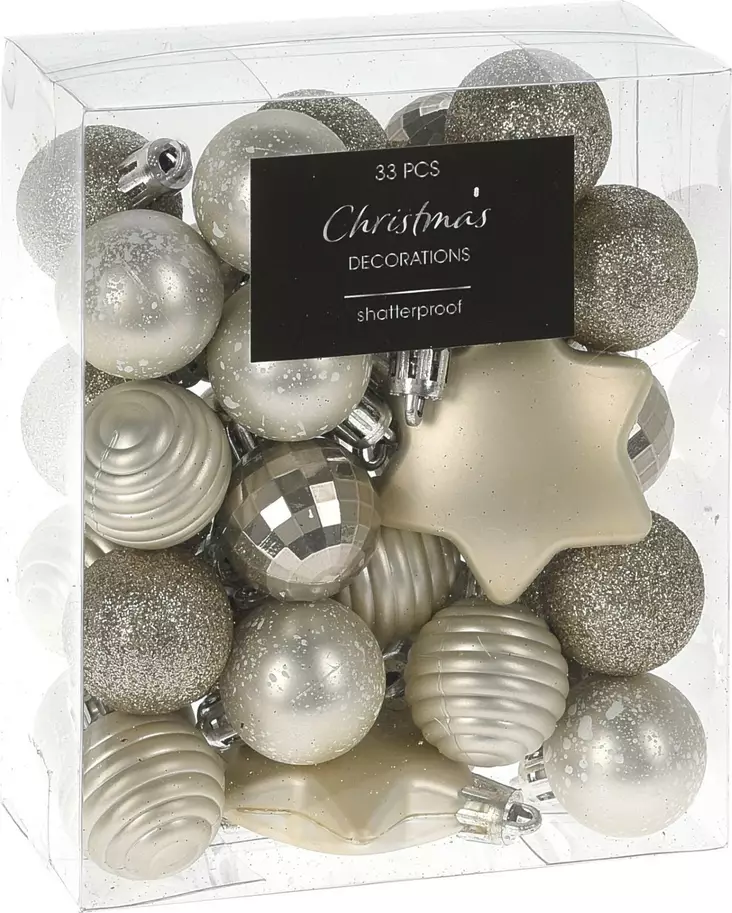 Joulukoristeet 33 kpl lajitelma talvi - Joulukoristeet ja -tekstiilit - 8719987922473 - 1