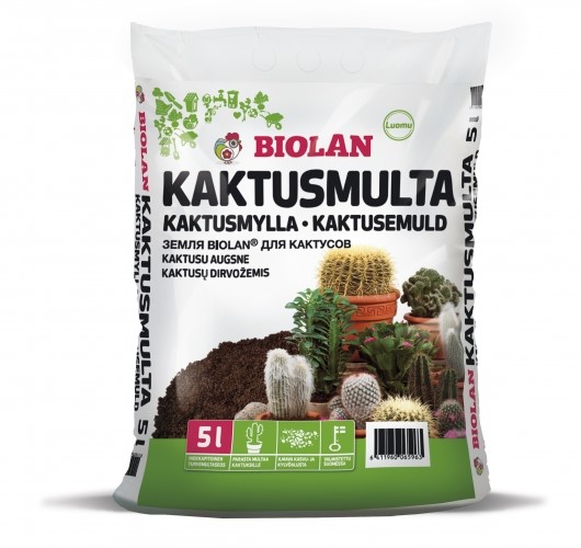 Kaktusmulta Biolan 5 l - Mullat ja ravinteet - 6411960065963 - 1