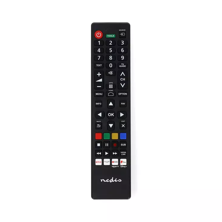 Kaukosäädin | Sopii laitteeseen: Panasonic / Sharp | Esiohjelmoitu | 1 Laite | Amazon Prime / Disney + Button / Netflix -näppäin / Rakuten TV Button / Youtube -näppäin | Infrapuna | Musta - Kaukosäätimet - 5412810449453 - 30