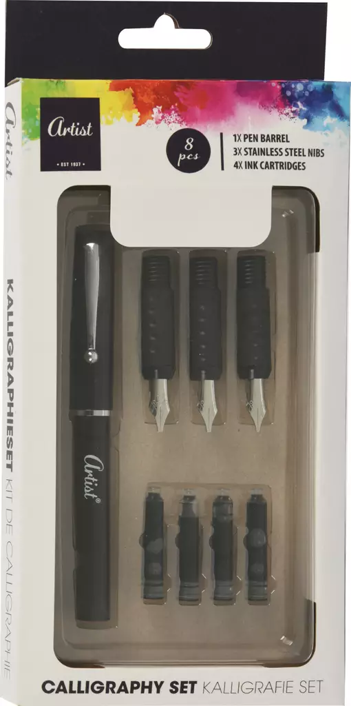 Kaunokirjoitus setti 8-osainen - Askartelumateriaalit ja tarvikkeet - 8719987784323 - 1