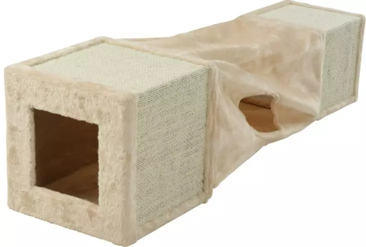 Kissan tunneli 29x29x106 cm raapimispinnalla - Kiipeilypuut ja raapimatolpat - 8719987931383 - 1