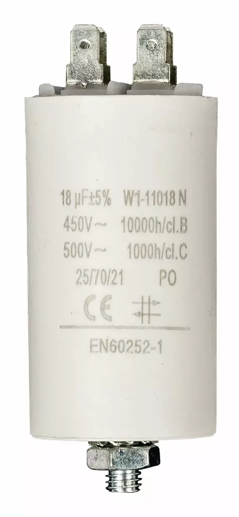Kondensaattori | 18 uF | 450 V | Faston | 1 kpl - Varaosat - 5412810231973 - 1
