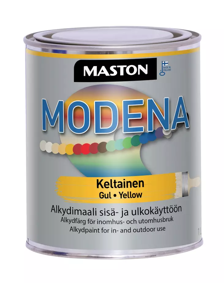 Maali Modena keltainen 1 L - Metalli- ja kalustemaalit - 6412496040073 - 1