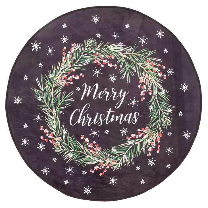 Matto Kranssi tummansininen/vihre=C3=A4 100cm - Pyöreät matot - 6410416096063 - 1