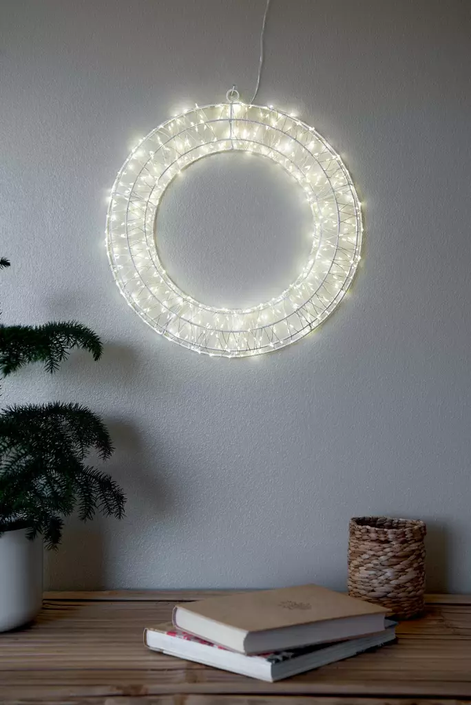 Metallikranssi Karo 480 led 38cm - Valokoristeet ja valohahmot - 6435200297983 - 1