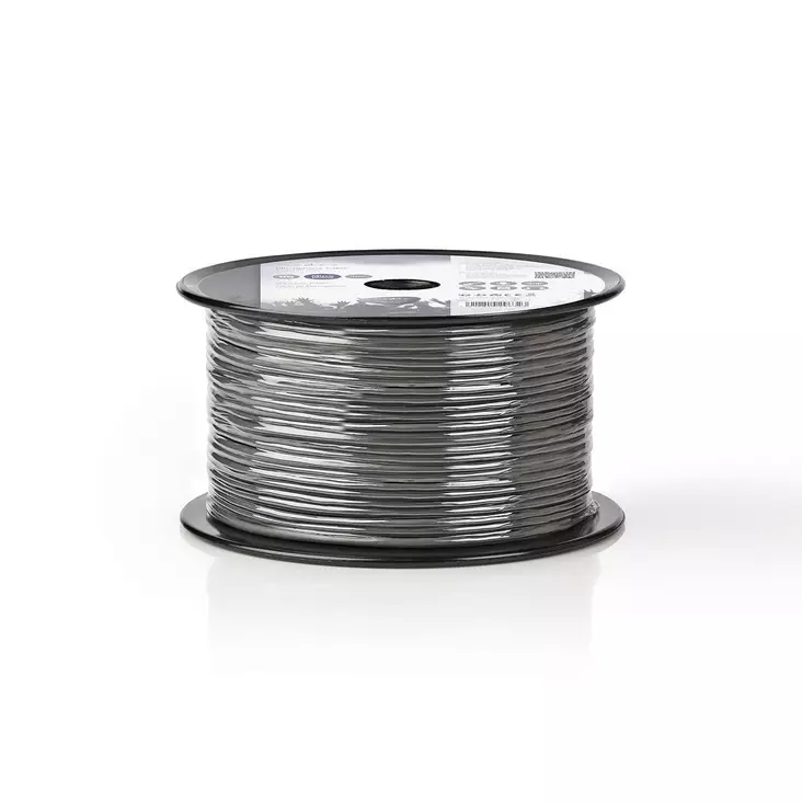 Mikrofonikaapeli | 2 x 0.12 mm² | Kupari | 100 m | Pyöreä | PVC | Tummanharmaa | Kela - Audiokaapelit - 5412810296323 - 1