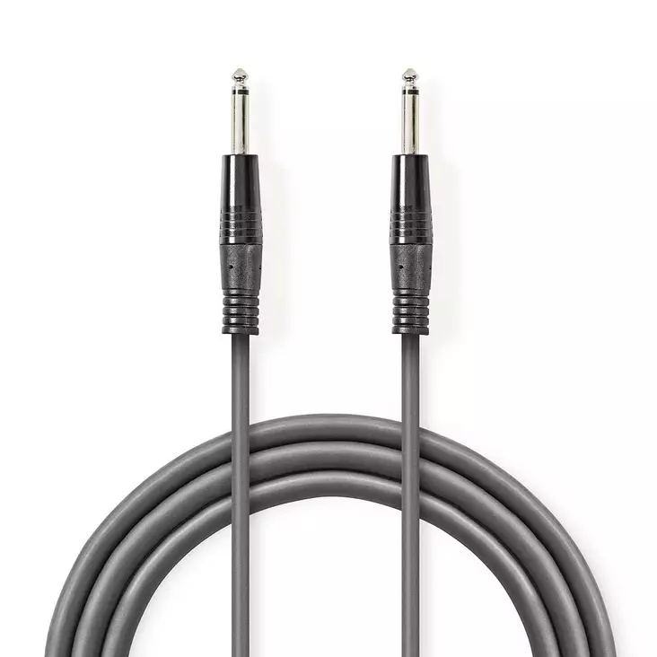 Monoäänikaapeli | 6.35 mm uros | 6.35 mm uros | Niklattu | 3.00 m | Pyöreä | PVC - Audiokaapelit - 5412810296163 - 1