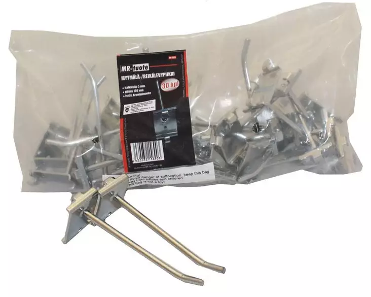 Myym=C3=A4l=C3=A4-reik=C3=A4levypiikki 5x100mm, 30 kpl - Työkaluseinät ja -koukut - 6430032156903 - 1