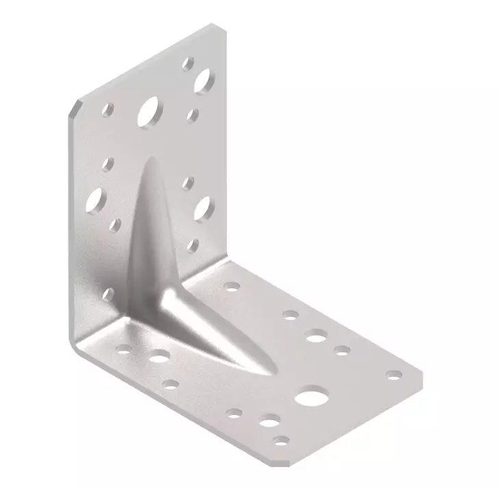Naulauskulma Kuumasinkitty vahvistettu 90 x 90 x 65 mm - Naulauslevyt ja kulmaraudat - 4741280713193 - 1