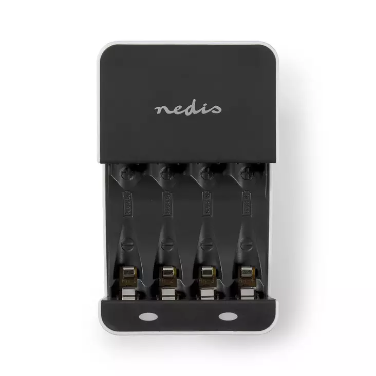 NiMH akkulaturi AA / AAA | 1.2 V DC | Trickle-lataus | Euro / Tyyppi-C (CEE 7/16) | NiMH AA | Musta / Valkoinen - Akkuparistolaturit - 5412810284283 - 1