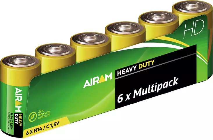 Paristo Airam HD Plus R14 6 kpl - Alkaliparistot - 6435200000323 - 1