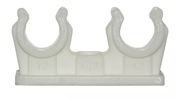 Putkipidin Cu-putkille 12 mm 2-osainen valkoinen, 4 kpl/pak. - Putkiasennustarvikkeet - 646-0114-23 - 1