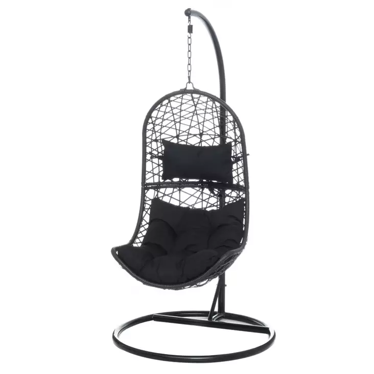 Riipputuoli telineess=C3=A4 Palermo musta=20 - Puutarhakalusteet ja terassikalusteet - 6410413256453 - 1