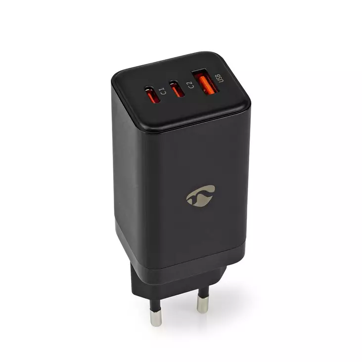 Seinälaturi | 65 W | GaN | PD3.0 18W / PD3.0 20W / PD3.0 27W / PD3.0 36W / PD3.0 45W / PD3.0 60W / PD3.0 65W / QC3.0 | 3.0 / 3.25 A A | Lähtöliitäntöjen määrä: 3 | USB-A / 2x USB-C | Automaattinen Jännitteen Valinta | Musta - Verkkolaturit - 5412810408443 - 1