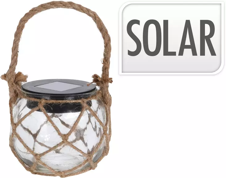 Solarlamppu lasipurkissa macrame - Koristevalot - 8719202572063 - 1