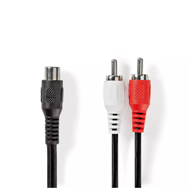 Stereoäänikaapeli | 2x RCA uros | RCA Naaras | Niklattu | 0.20 m | Pyöreä | Blister - Audiokaapelit - 5412810288243 - 1