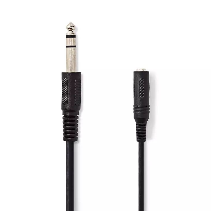 Stereoäänikaapeli | 6.35 mm uros | 6.35 mm naaras | Niklattu | 5.00 m | Pyöreä | Label - Audiokaapelit - 5412810420223 - 1