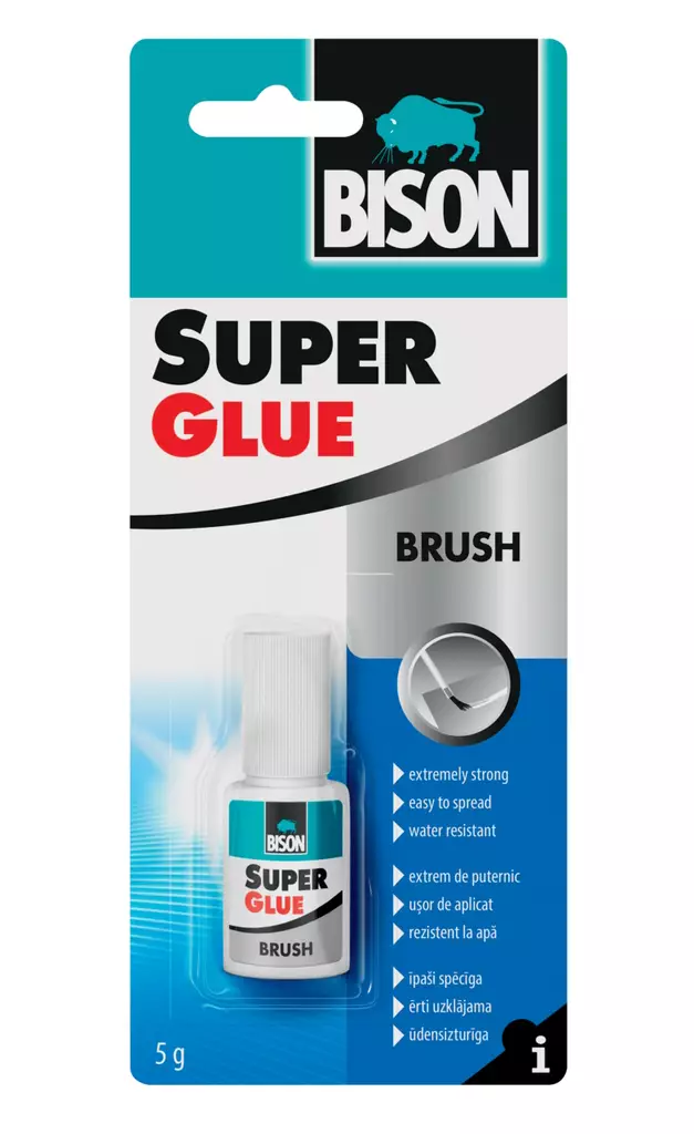 Super Glue Brush 5g, Bison - Liimat - 8710439113623 - 1