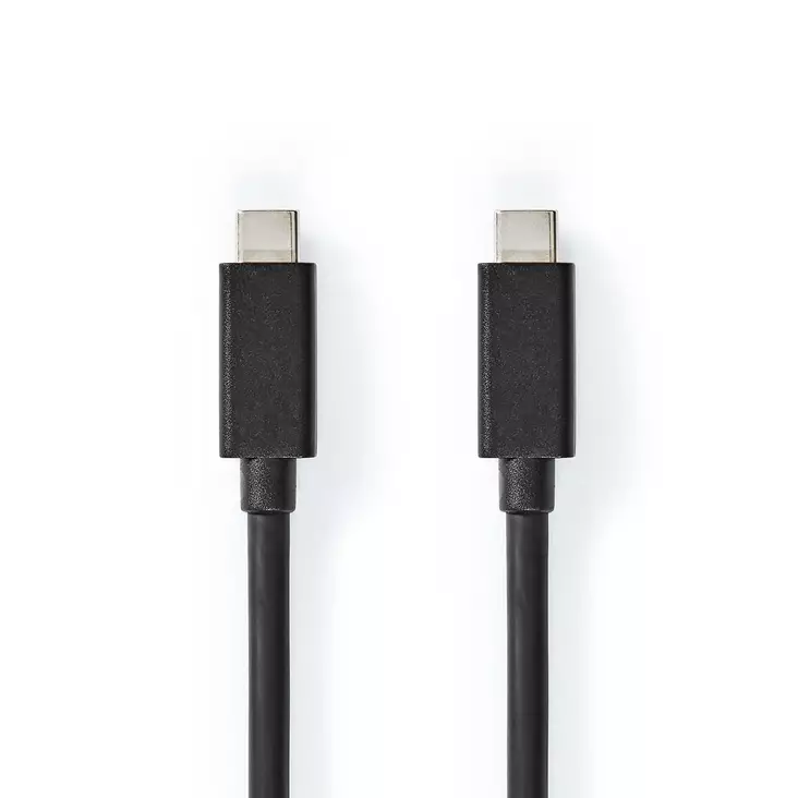 USB kaapeli | USB 3.2 Gen 2 | USB-C Uros | USB-C Uros | 100 W | 4K@60Hz | 20 Gbps | Niklattu | 1.00 m | Pyöreä | PVC | Musta | Laatikko - Tietokone ja verkko - 5412810422043 - 1