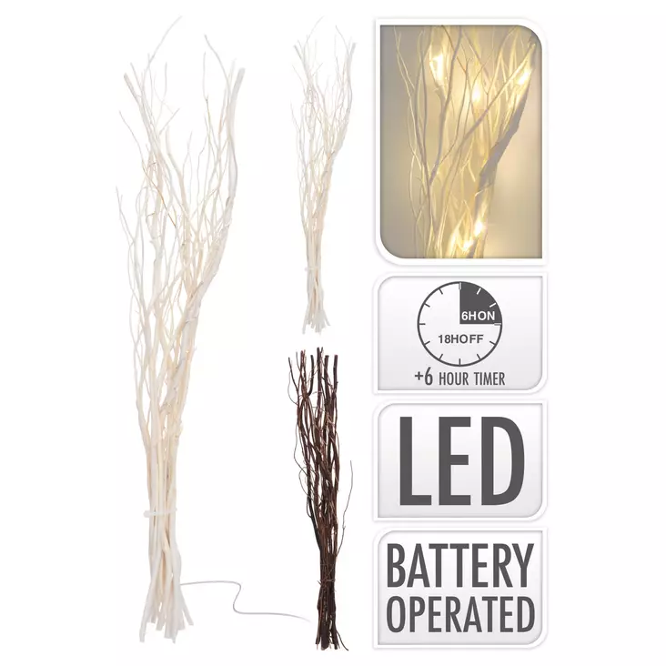 Valo-oksa paju 40cm 12led=20 - Koristevalot - 8719987630903 - 1