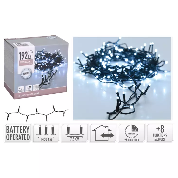 Valosarja 192 led valkoinen ip44 - Koristevalot - 8719202261653 - 1