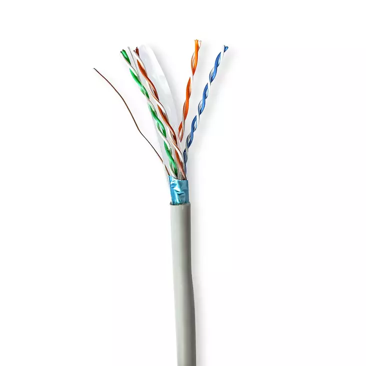 Verkkokaapeli | CAT6 | Kiinteä | F/UTP | CCA | 305.0 m | Sisäkäyttöön | Pyöreä | PVC | Harmaa | Vetolaatikko - Tietokone ja verkko - 5412810401963 - 10