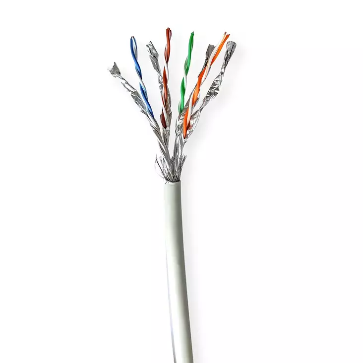 CAT7 verkkokaapelin rulla | Solid | S/FTP | Puhdas kupari | 100 m | Sisäkäyttöinen | Pyöreä | LSZH | Harmaa | Vetolaatikko - Tietokone ja verkko - 5412810399703 - 10