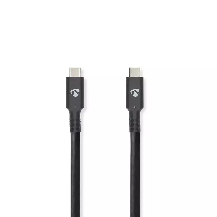 USB kaapeli | USB 3.2 Gen 2 | USB-C Uros | USB-C Uros | 100 W | 4K@60Hz | 10 Gbps | Niklattu | 1.00 m | Pyöreä | PVC | Musta | Laatikko - Nedis tuotteet - 5412810316113 - 1