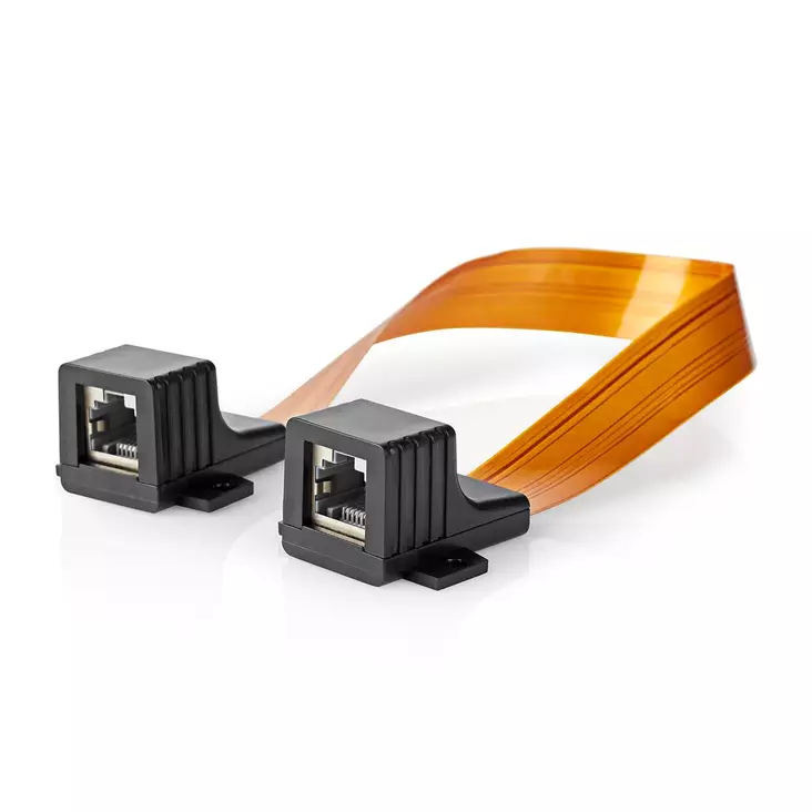 Ikkunan läpivienti RJ45-verkkokaapeli | UTP | RJ45 (8P8C) naaras | RJ45 (8P8C) naaras | 0,30 m | Litteä | PVC | Oranssi | Laatikko - Tietokone ja verkko - 5412810424573 - 1