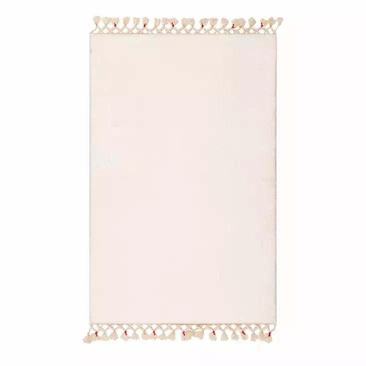 Valkoinen 100% Akryyli Kylpymatto 50x75 cm - Antibakteerinen, Liukumaton, Konepestävä, 3 cm Nukka, 1200 gr/m² - Kylpyhuonematot ja kosteantilan matot - 8683342422833 - 1