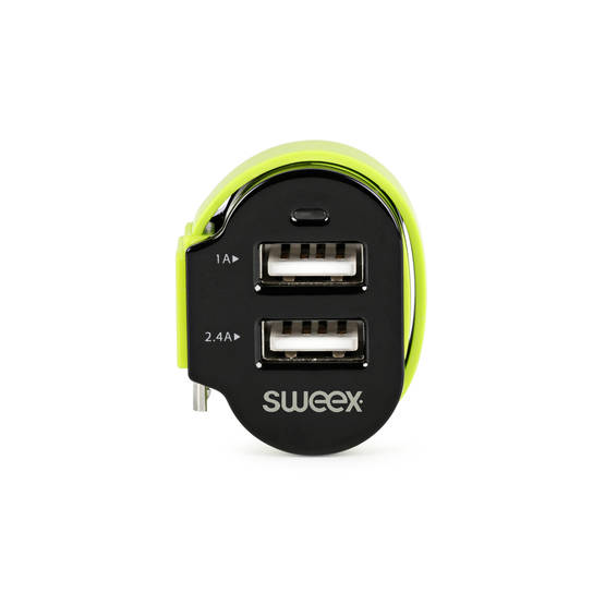 Autolaturi 3-Ulostuloa 6 A 2 x USB / Micro USB Musta/Vihreä - Autolaturit - 8717534026063 - 1