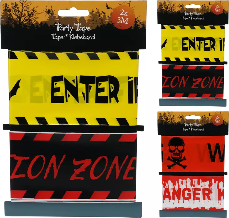 Halloween party tape koristeteippi 2 rullaa 3m fsc-sertifioitu – luo juhliin hauska ja jännittävä tunnelma - Juhlakoristeet - 8721037506373 - 1