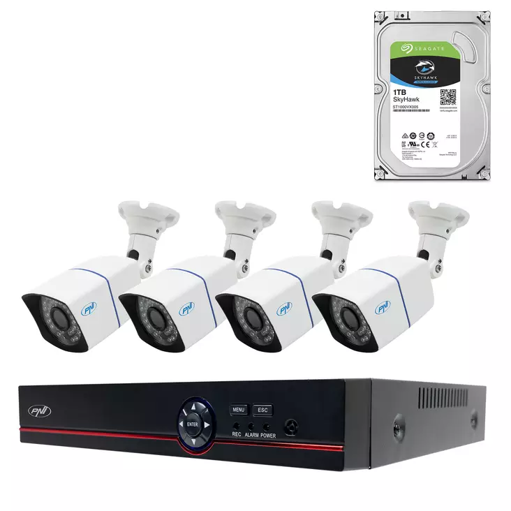AHD PNI House PTZ1500 5MP videovalvontasarja -paketti - DVR ja 4 ulkoista kameraa ja 1Tb HDD mukana - PNI tuotteet - 5949066527203 - 1